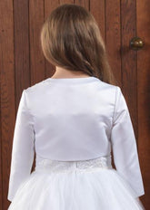 Long Sleeve Communion Jacket with 3D Flowers - Kizzies, Jackets - Childrens Wear